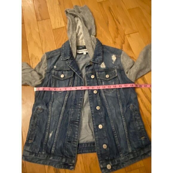 Express Jeans women's denim jacket with cotton long sleeves and hood size Medium - Picture 5 of 9